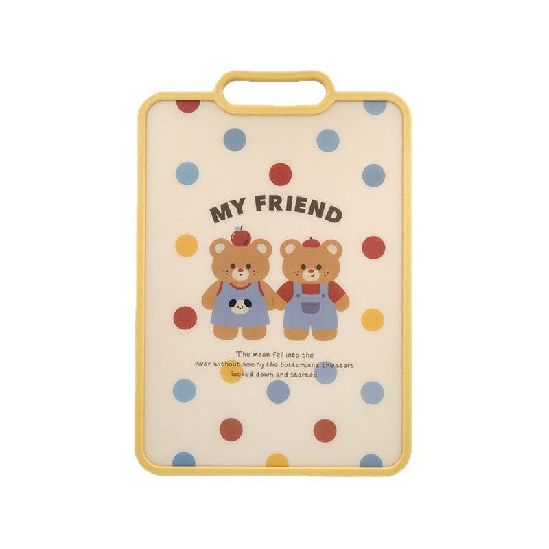 

1Pcs Cute Bear Cutting Board Double-sided Fruit Cutting Board Thick Non-slip Cutting Board Lightweight Board Outdoor Tableware