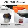 Adjustable Silicone Pot Strainer Clip-On Handheld Drainer for Noodles Pasta Veggies - Kitchen Tool for Pots Pans Bowls