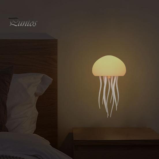 Night Light Voice Control Jellyfish Lamp with Dancing Legs Soft Glow Rechargeable RGB Gradient Jellyfish Bedside Lamp Decor
