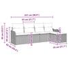 Garden Sofa Set with Cushions and Storage 5 Pcs Beige Poly Rattan