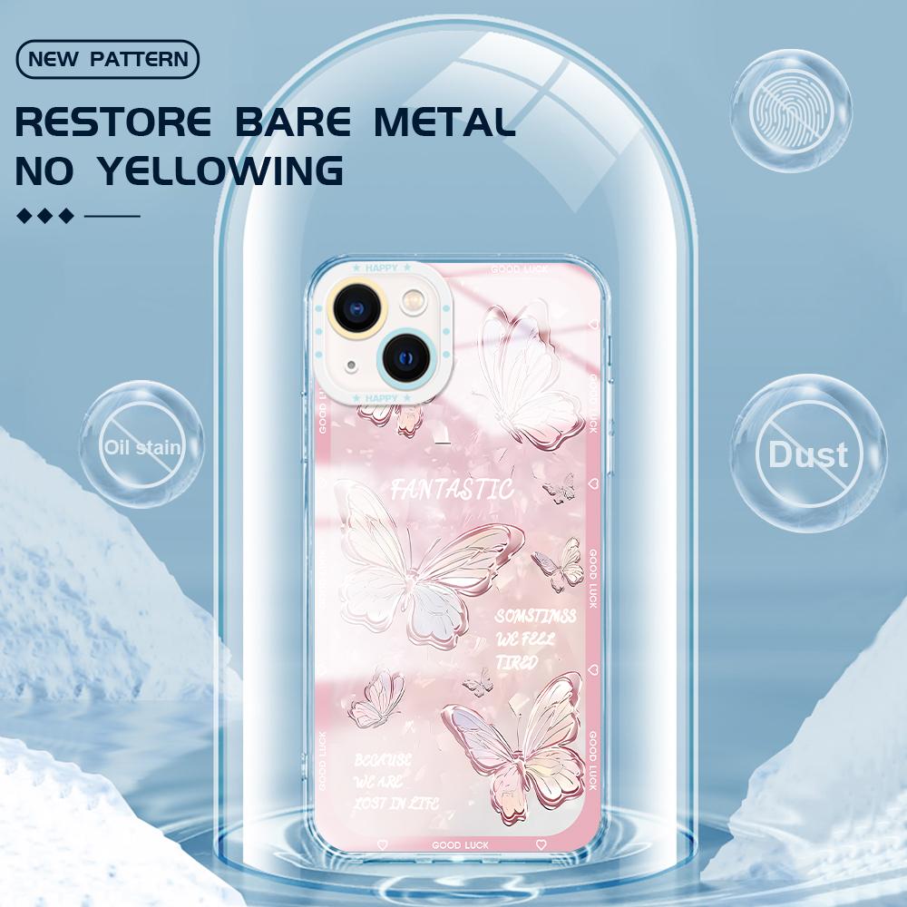 Shockproof Cartoon Painted Pattern Crystal Phone Case Transparent Soft Full Cover Camera Protection Cover for OPPO Huawei Honor Infinix Tecno Moto