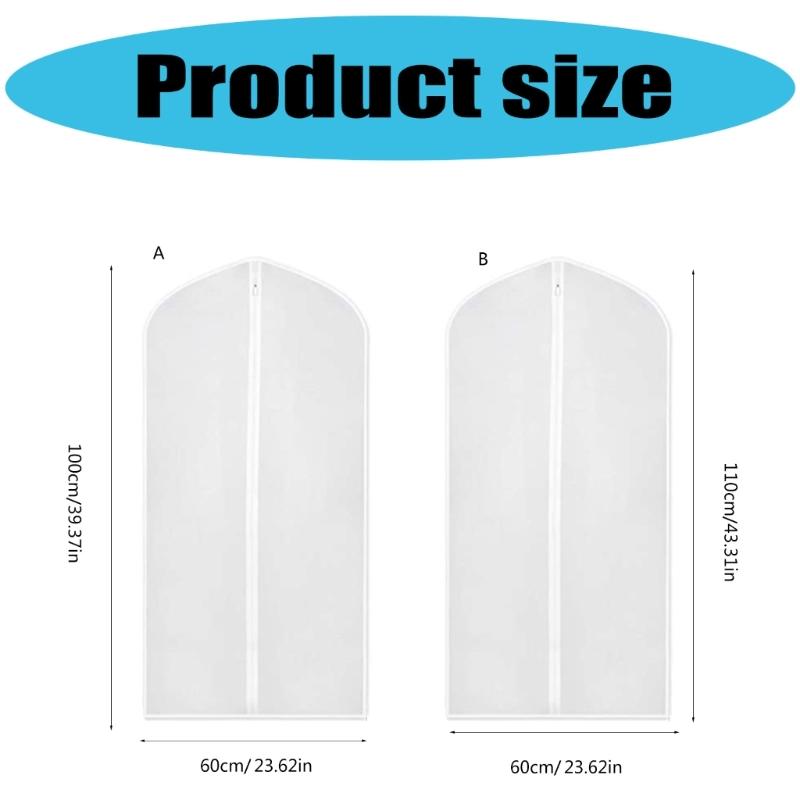 10Pcs Set Breathable Clothes Protector Bags With Zippered Convenient for Seasonal Storage of Suits and Dresses