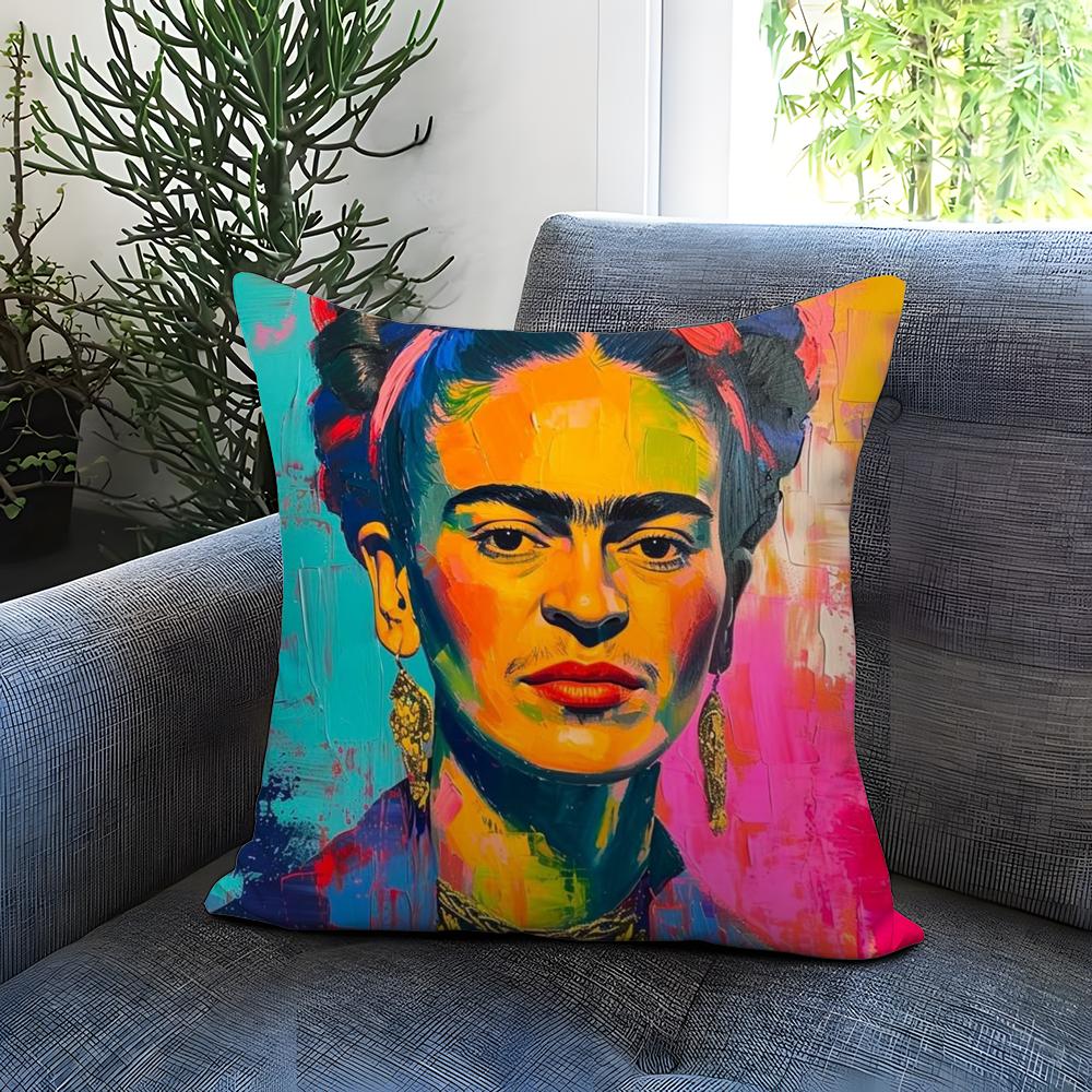 F-Frida K-Kahlo Painting Art Cushion Cover Comfortable Reversible Pillow Cover Ideal for Car Sofa Bedroom & Beyond