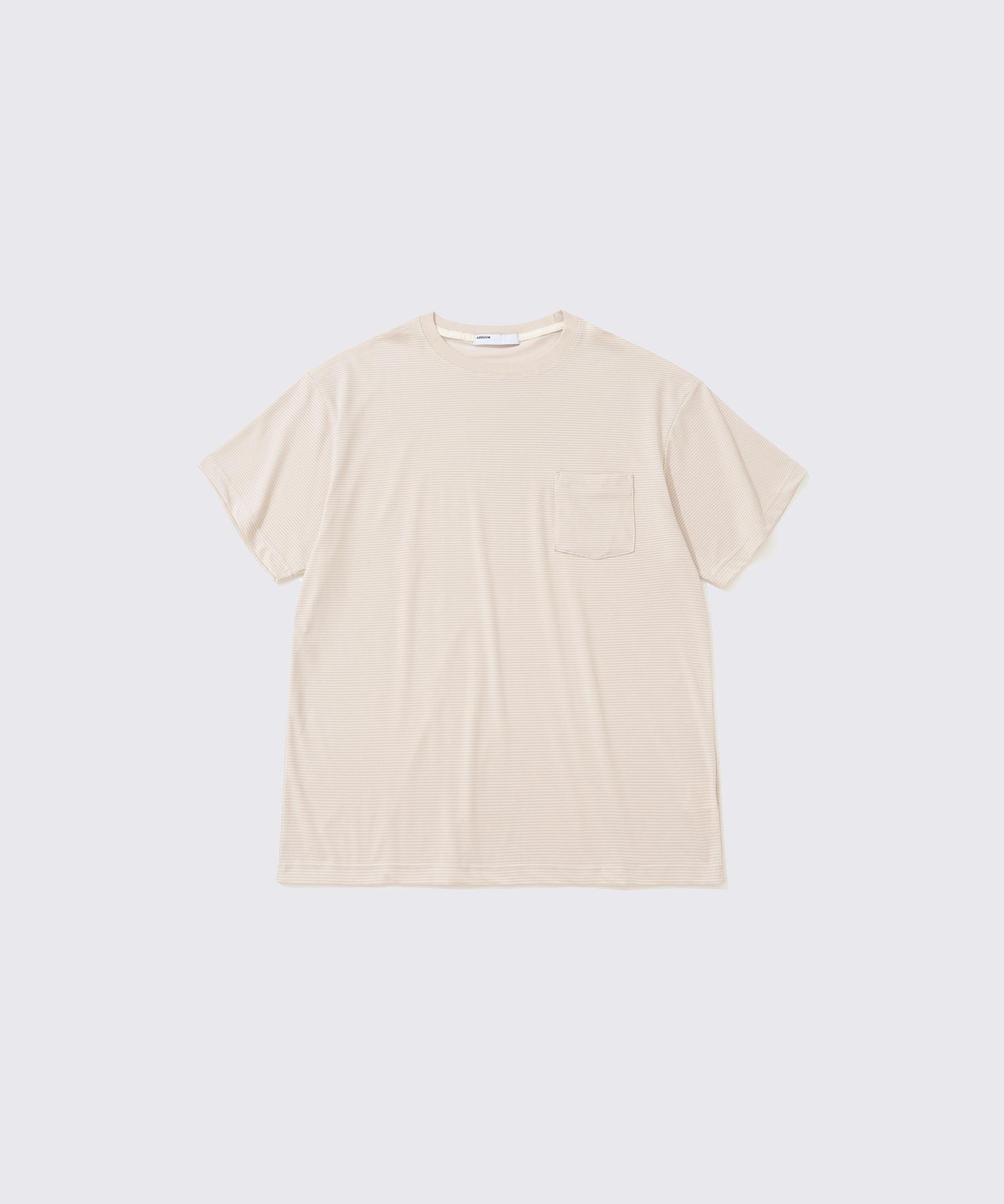 Add Slow Stripe Pocket T-Shirt (Ivory) Ivory/1