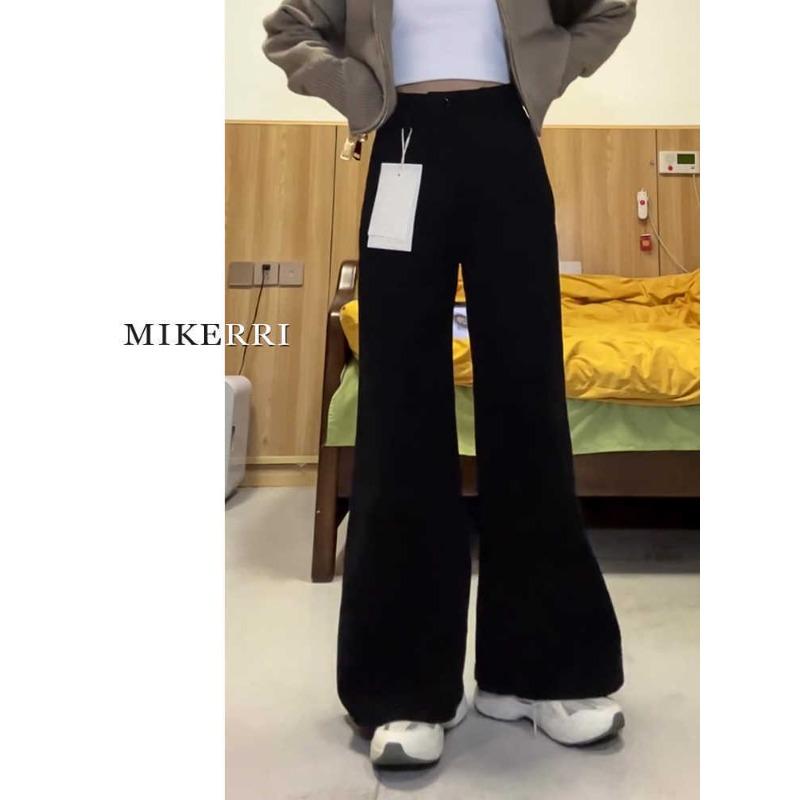Wide-leg Jeans Women's Autumn and Winter Velvet Loose and Thin Pear-shaped Body Straight Pants