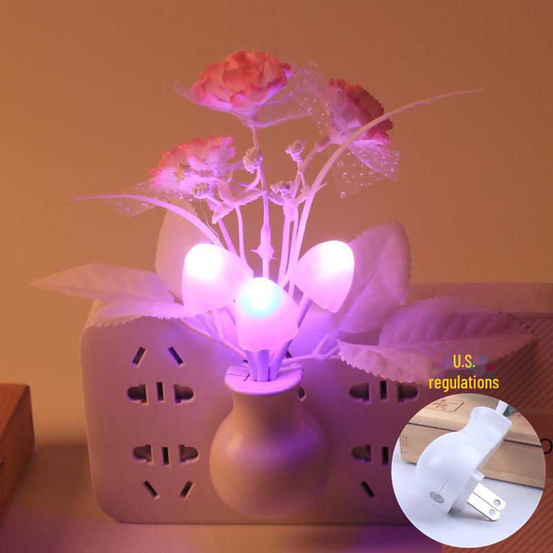 

Трансграничный светодиодный ночник-тюльпан: Встраиваемая лампа-гриб с датчиком освещенности, соответствующая стандартам США/Европы. 0.5W