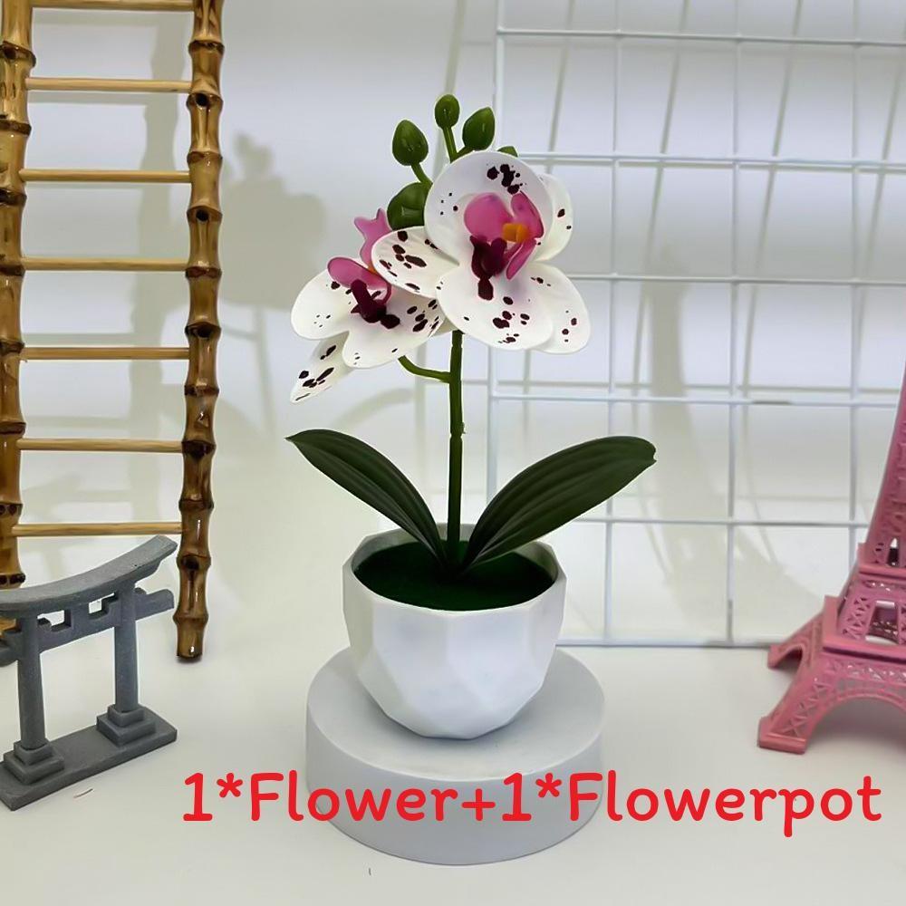 Phalaenopsis Artificial Pot Flower Bonsai For Event Decoration Prop And Home