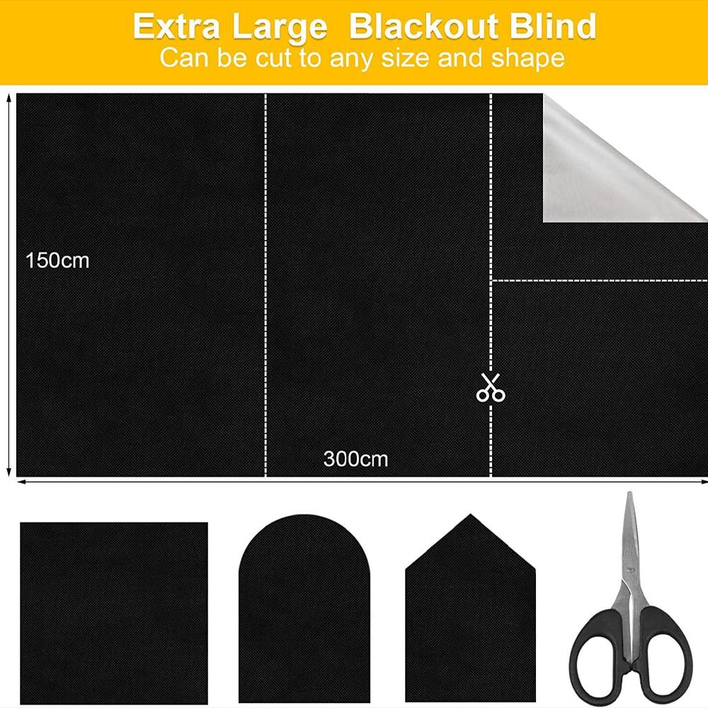 Portable Blackout Blind Window Thermal Insulated Kitchen Curtains Stick On DIY