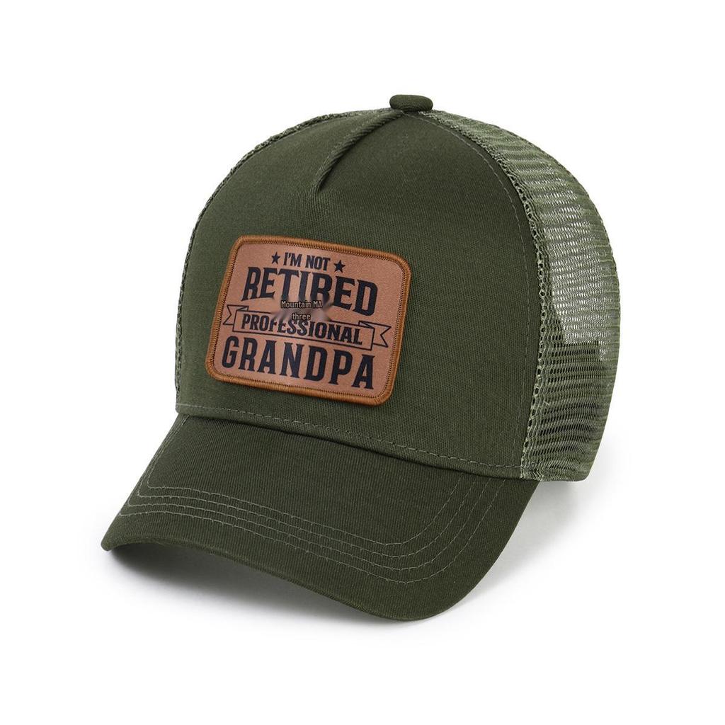 Men's Summer Mesh Baseball Cap with Embroidered Leather Label