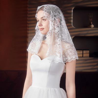 Headscarf White Black Lace Bridal Headveil Lace Cover Headscarf Female