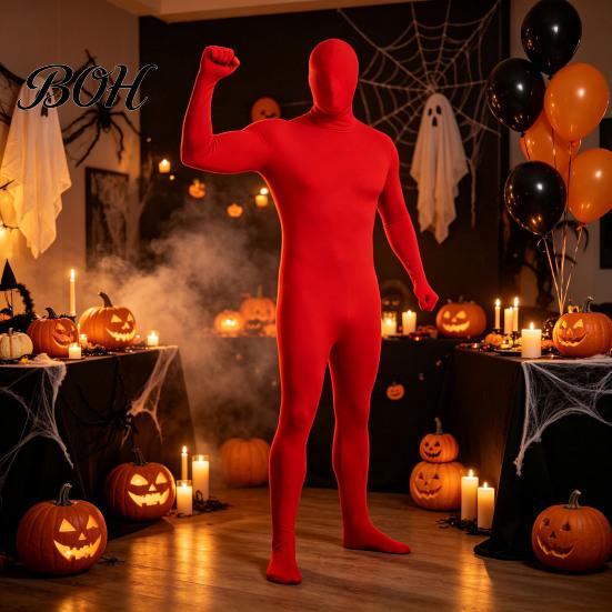 Stretchy Spandex Unitard Unisex Full Body Zentai Suit, Adults Halloween Party Cosplay Coverage Suit Bodysuit, Men Women Costume Durable Outfit