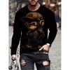women o neck long sleeve 3d print t shirt