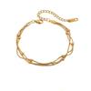 Gold Silver Color Wrap Beaded Bracelets Stainless Steel Party Jewelry Elegant Wrist Chain  Women