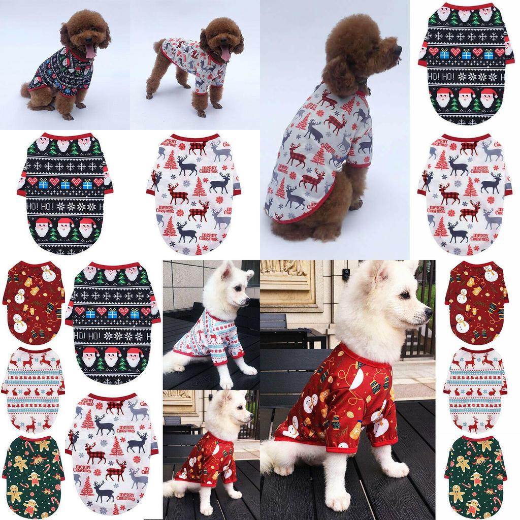 Cozy And Soft Christmas Pet Apparel T-shirt For Dogs And Cats With Delightful Holiday Design