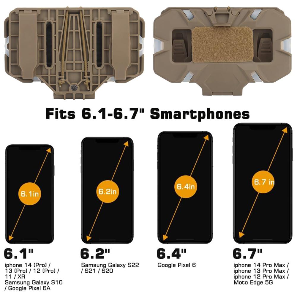 Tactical MOLLE Phone Holder, Folding Navigation Board, Cellphone Hold Gear, Airsoft Hunting Vest Accessories, Flip Lite
