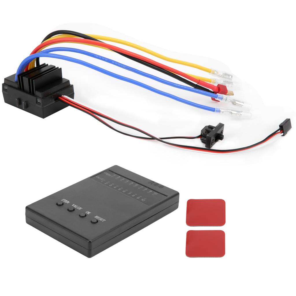 RC 80A Brushed Waterproof ESC Speed Controller with Program Card Set for 1 8 1 10 RC Cars