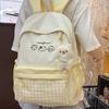 Schoolbag New Cute Cat Embroidered Backpack Female Middle and High School Students Large Capacity School Bag Campus Plaid Versatile Backpack