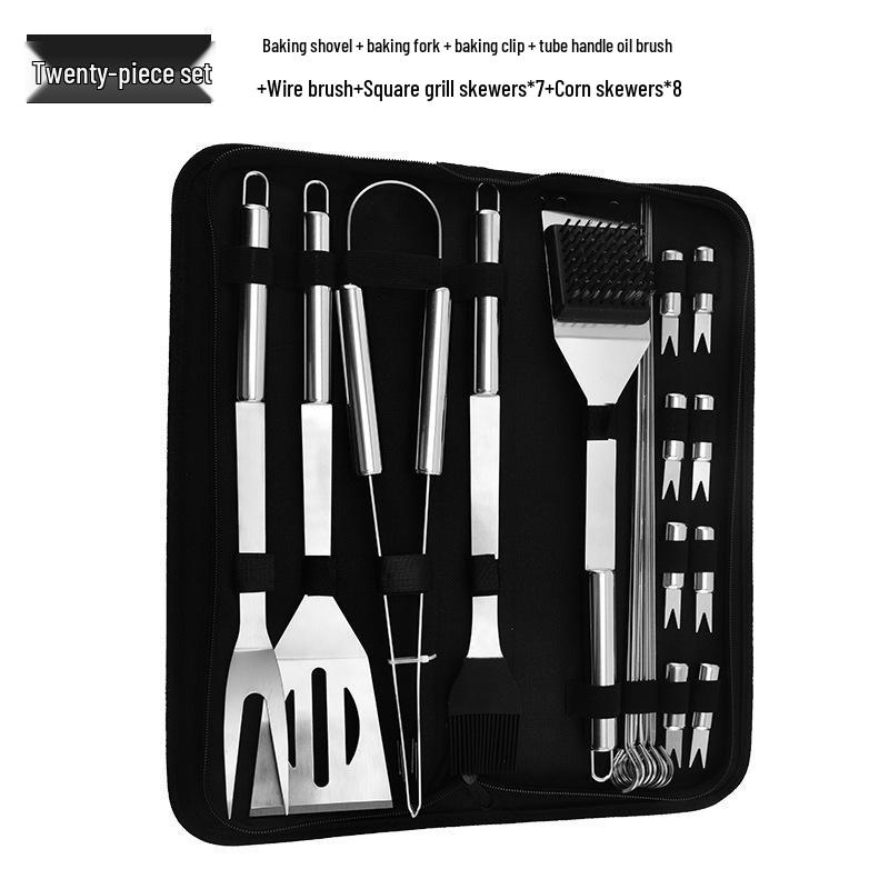 Stainless Steel BBQ Grilling Tool Set for Outdoor Cooking