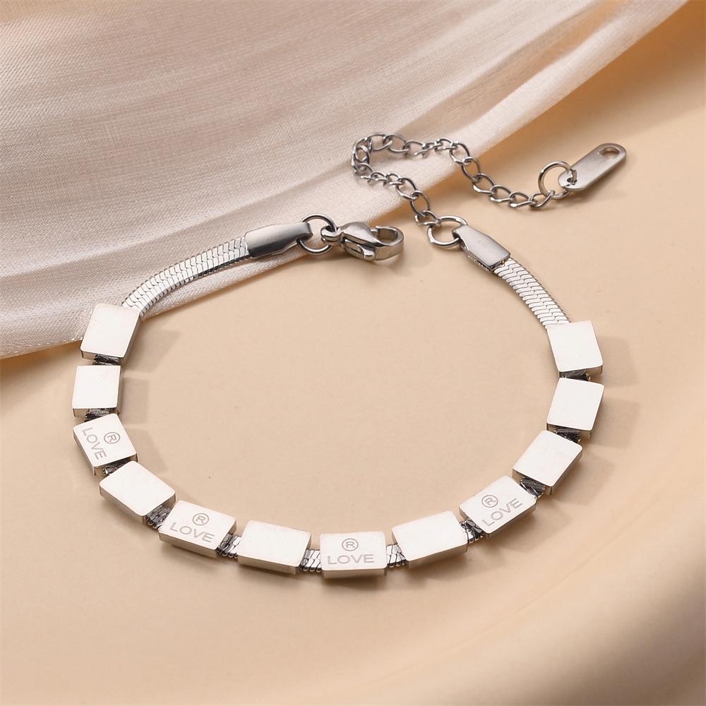 Korean Titanium Steel Four-Leaf Clover Bracelet - Women's Fashion, Versatile & Non-Fading Jewelry