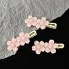 Jelly Cherry Blossom Hair Clips Pink Blue Flower Hairpins for Girl Romantic Wave Side Bangs Barrettes Kawaii BB Hair Accessories