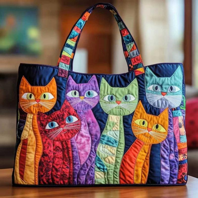 3D New Women's Cat Print Handbag Shoulder Bag Canvas Bag