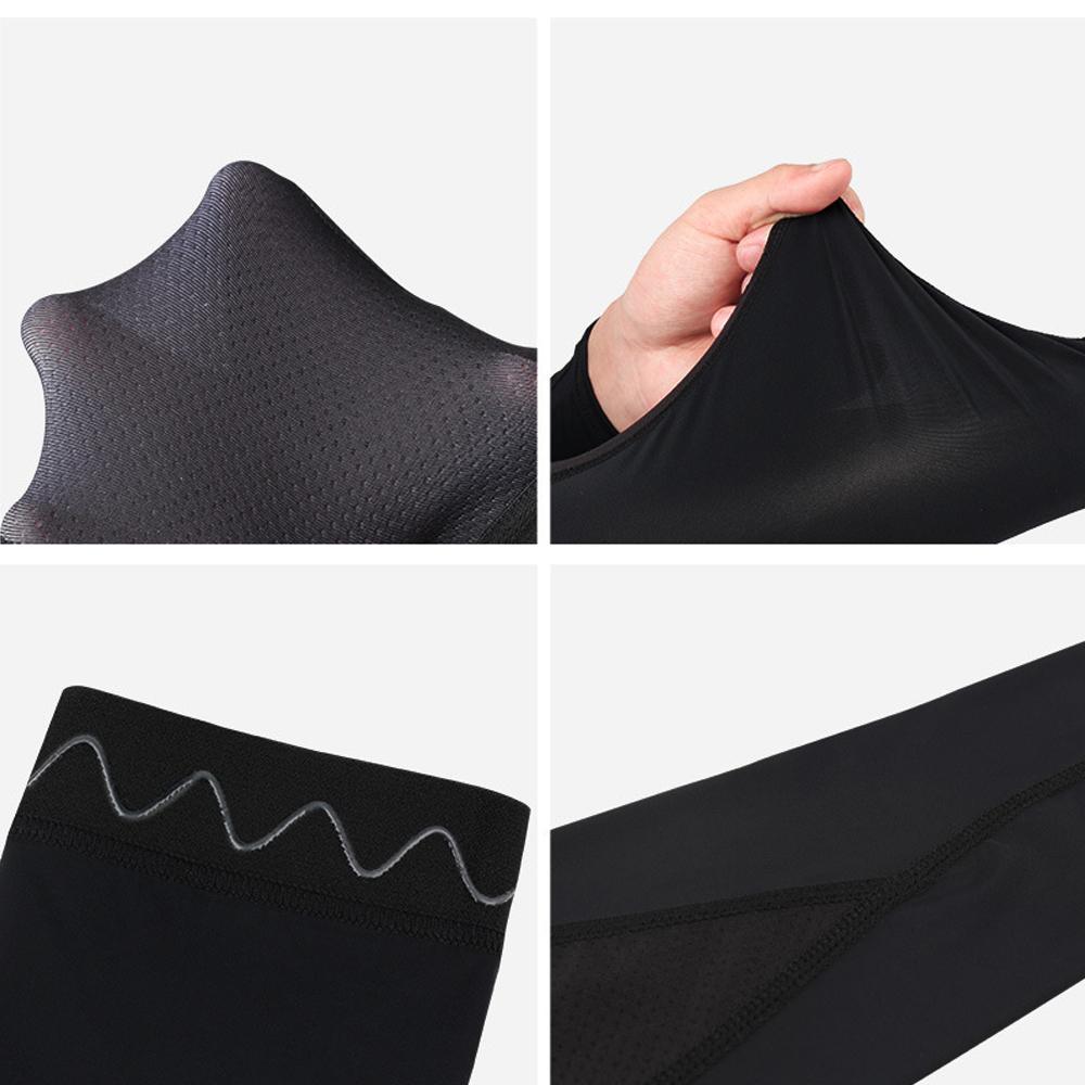 1Pair Compression Sunblock Ice Silk Cooling Athletic Uv Blocking Sleeve Fingerless Long Sleeves for Outdoor Activity Sporting Bicycle