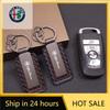 Car Sticker For 159 147 Carbon Fiber Leather Car Logo Keychain Key Ring Pendant For Alfa Romeo 156 159 147 4C 8C 166 XE0