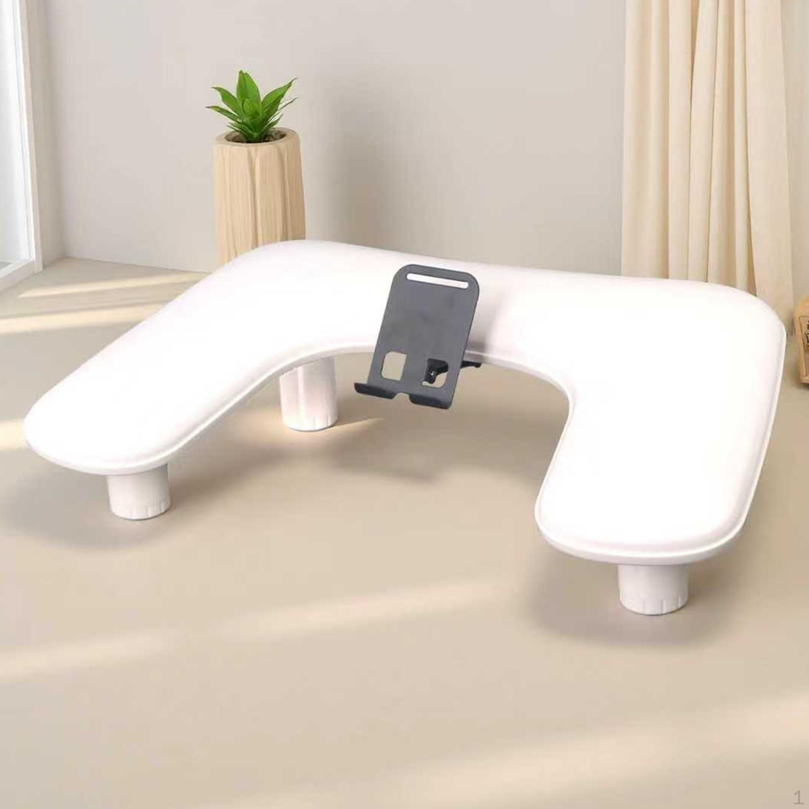 

Manicure Arm Rest Comfortable with Mobile Phone Holder Adjustable Height Nail Hand Stand for білий