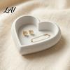 Bedside Trinket Dish Heart Shaped Jewelry Tray 3D Printed Ring Necklace Earring Holder PLA Tray Romantic Desktop for Dresser Bedroom Vanity