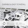 EOBTAIN Black and White Nautical Shower Curtain for Bathroom Summer Starfish and Seaweed Abstract Underwater Fabric Shower Curtain with 10 Hooks