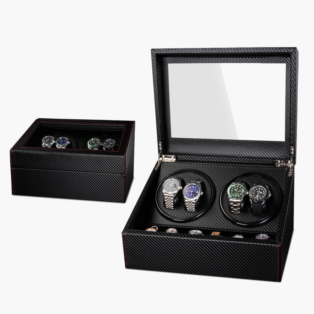 

Электрическая коробка для подзавода часов с узором из углеродного волокна - Автоматическое вращение для механических часов W103T; US Plug (Domestic Universal)