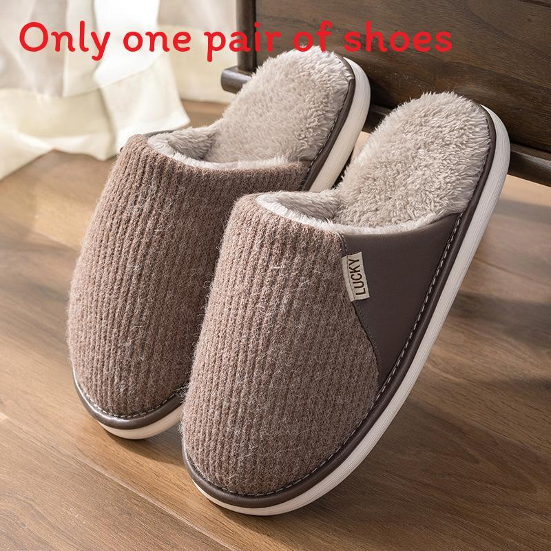 Indoor Mens Cotton Slippers With Plush Lining For Warmth And Comfort