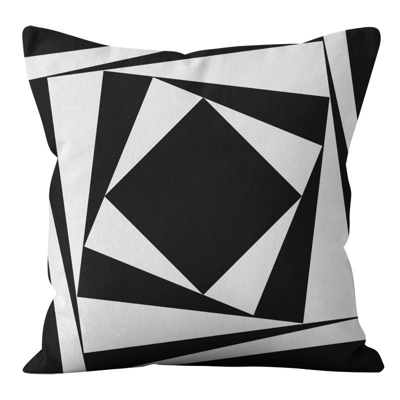 Cartoon Black and White Abstract Pattern Home Sofa Pillowcase