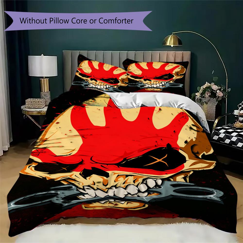 Colorful Five Finger Death Pattern Bedding,Quilt Set Quilt Cover Pillowcase Home Birthday Gift (1*duvet cover+2*pillowcase,without core)ZSJT0917144