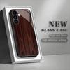 Vintage Wood Grain Texture Tempered Glass Phone Case Suitable for Samsung Galaxy S26 S25 S24 S22 S21 S20FE/Ultra/Plus Shockproof