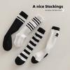 Letter Stripe Kids Girl Knee HighSocks Fashion Balck White Children Stockings Soft Cotton Knee Protection Long Sock Sokken Sox