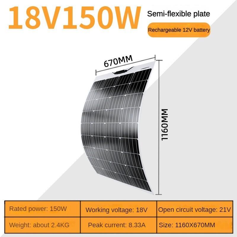 New Flexible Solar Panel 18V Household Photovoltaic Module Single Crystal Solar Panel Power Generation System