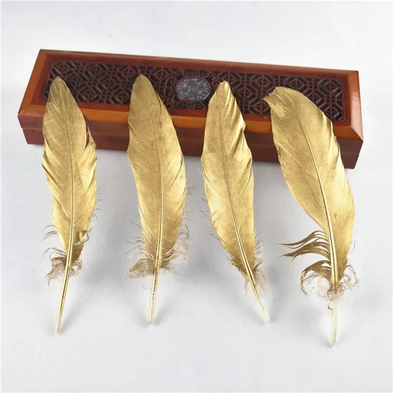 10Pcs Colored Gold Silver Goose Feathers For Crafts Golden Geese Feather Decor Hats Carnaval Assesoires Dream Catcher Decoration