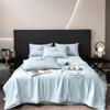 High-End Embroidery Cooling Quilt Set Summer Skin-Friendly Comforter Bedsheet Pillowcase Ice Silky Air Conditioning Blanket Kit