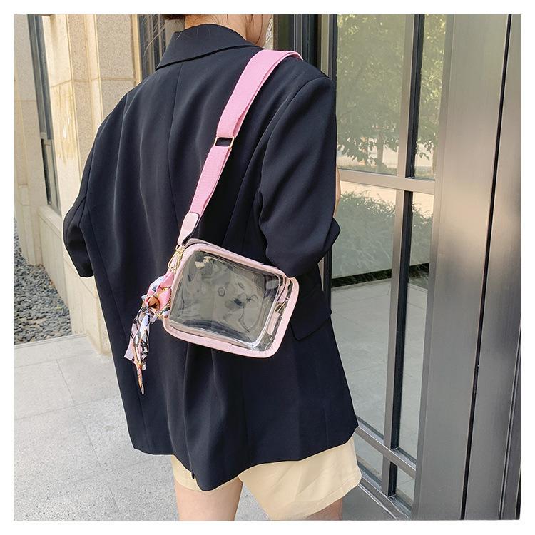 Transparent Jelly PVC Shoulder Bag Fashionable Crossbody Phone Purse CLE