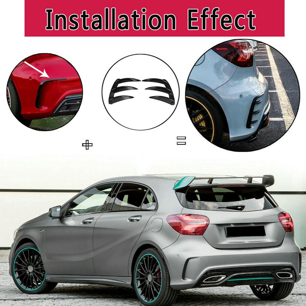 Rr Bumper Lip Splitter Canards Vents Replacement for W176 0 A250 A260 5