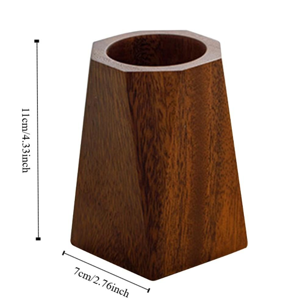 Smooth Surface Pen Container Polishing Design Desktop Pen Box Stationery Walnut Pen Holder  Office