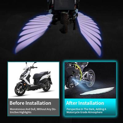 2Pcs Motorcycle LED Underbody Light Universal Motorbike Welcome Lamp With Light-Emitting Wing Waterproof Shadow Lights For Bikes