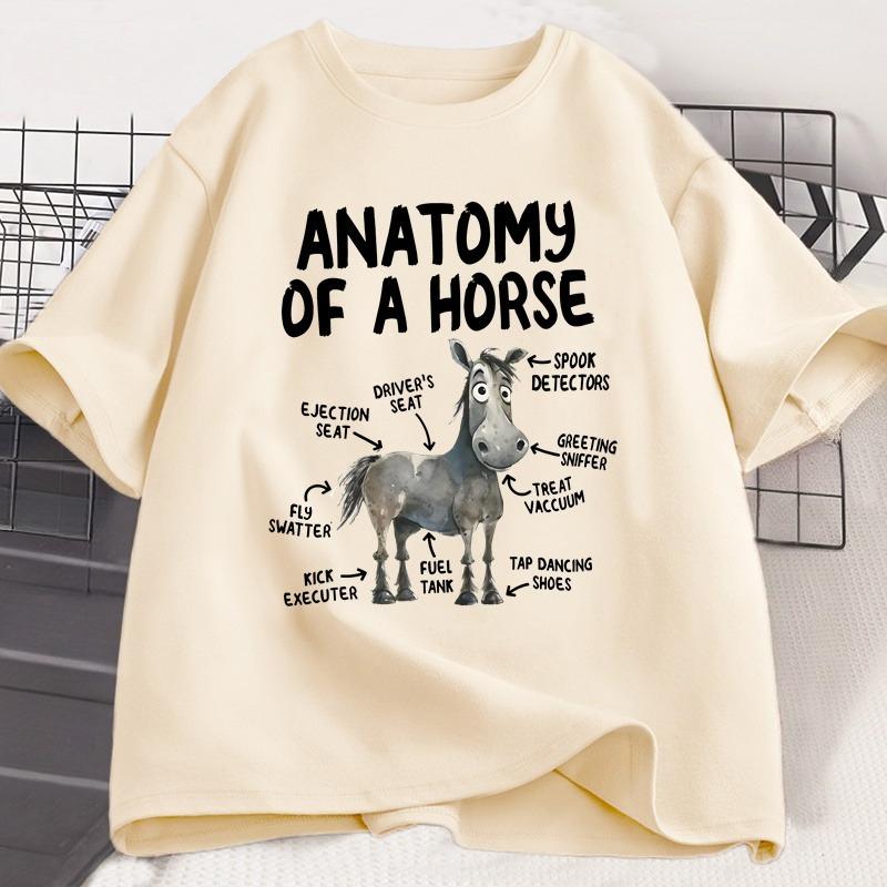 Anatomy of A Horse T Shirt Funny Horse Lover Tshirt Unisex WOMEN Graphic Streetwear Short Sleeve Tshirt Harajuku Unisexs Clothing
