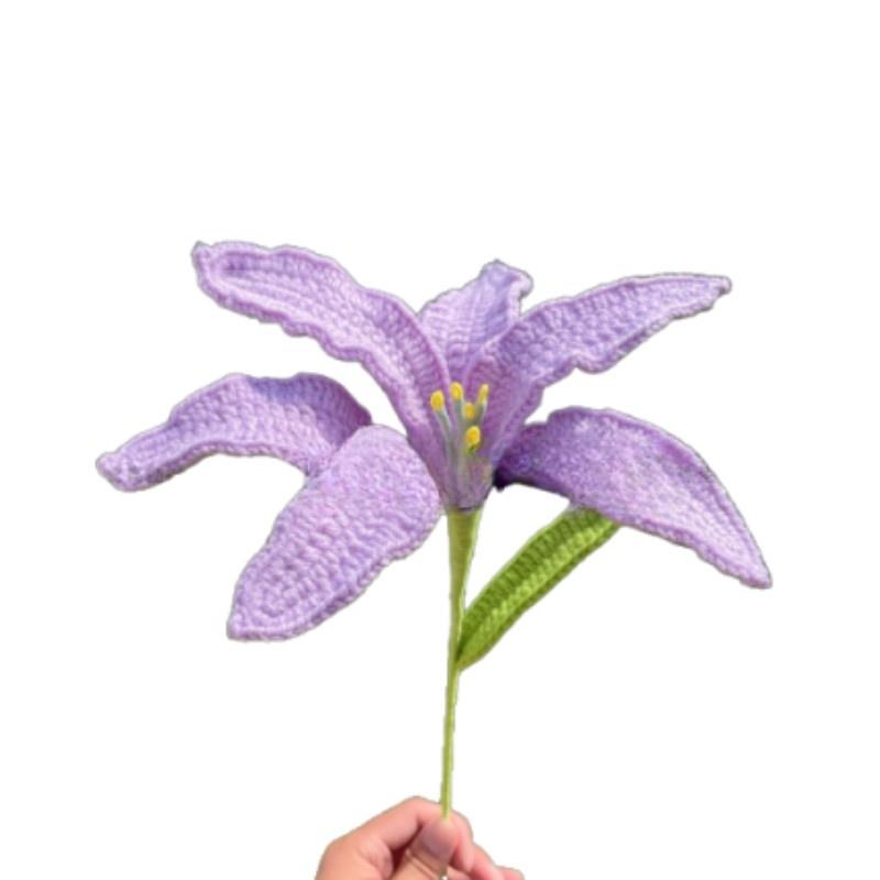 

Beautifully Crafted Knitted Lily Flowers For Wedding Decor And Gifts фіолетовий