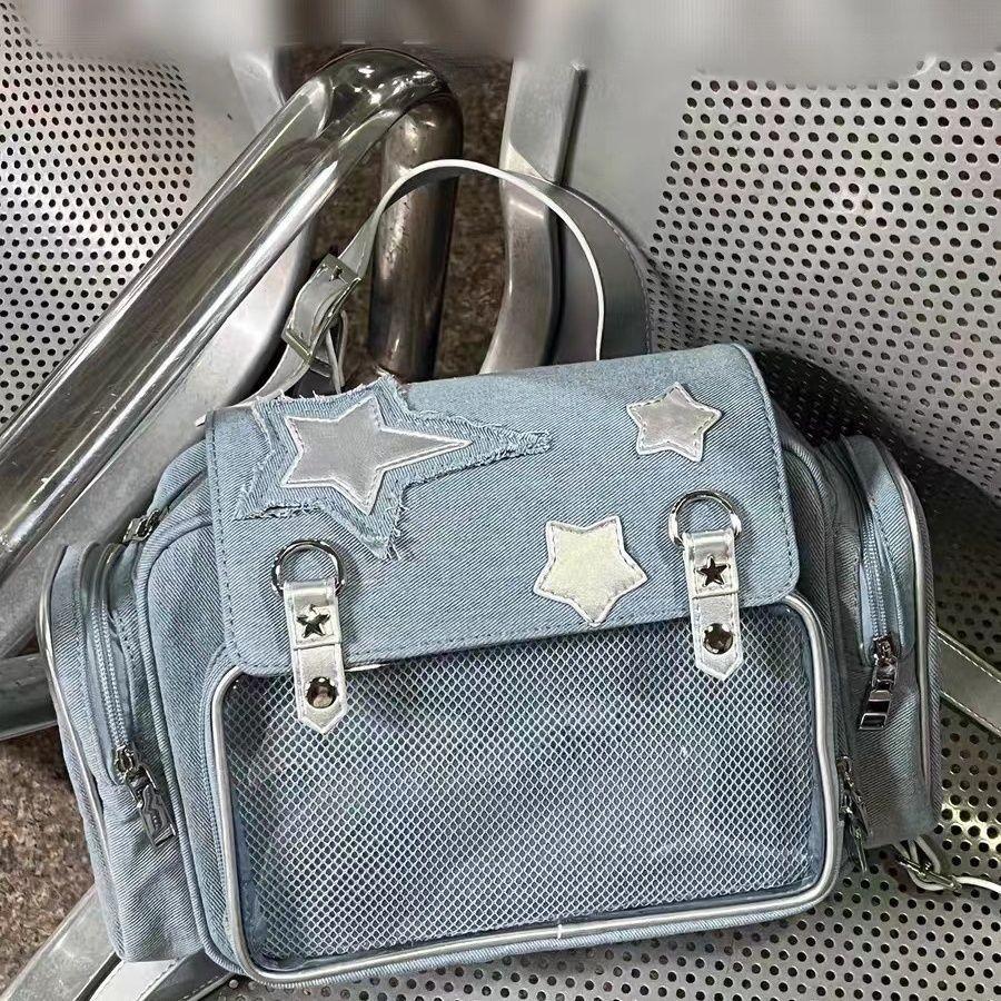 Harajuku Denim Backpack Women Japanese Transparent Female Lolita Vintage  Backpacks Aesthetic