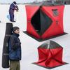 Portable Ice Shelter, 3-4 Person Insulated Pop-Up Ice Fishing Tent, 35 Square Feet Fishable Area, Thermal Ice Shanty for Winter Fishing, Ice Cube with
