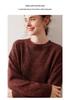 Women's Cashmere Round Neck Sweater - Thickened, Loose, Knit, Autumn/Winter Style