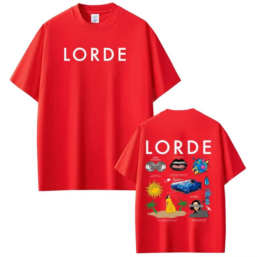 Lorde Ultrasound World Tour 2026 Maglietta Stampata Unisex Moda Donna Maglietta Casual Puro Cotone Estetica T-shirt alla Moda Regali per Fan
