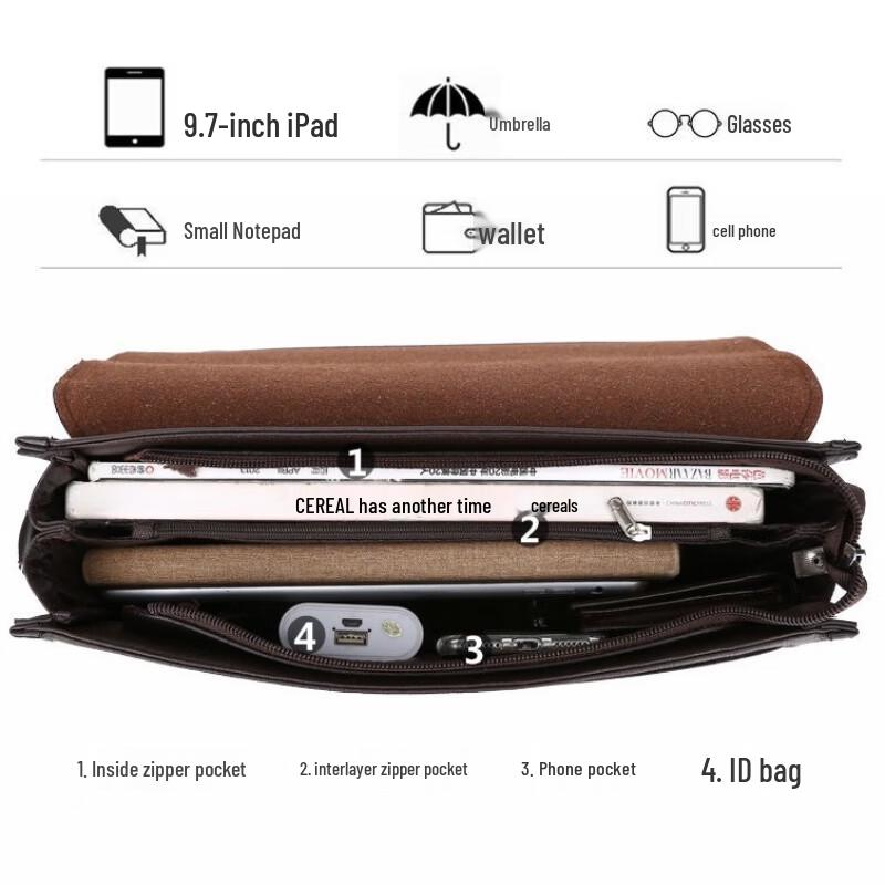 Li Shen Kangaroo Men's Business Shoulder Bag